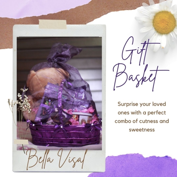 Teddy Purple Gift Basket - Image 2