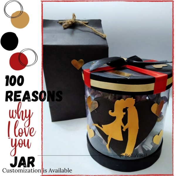 100 Reasons “Why I love you” Wish jar Gift