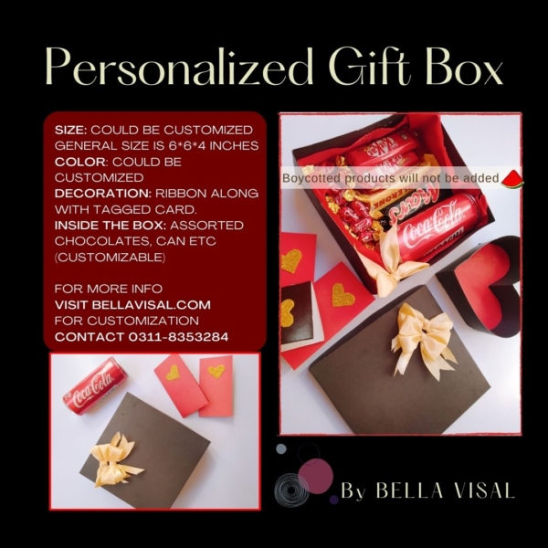 Black and Red Chocolate Gift Box(Square shape) - Image 2