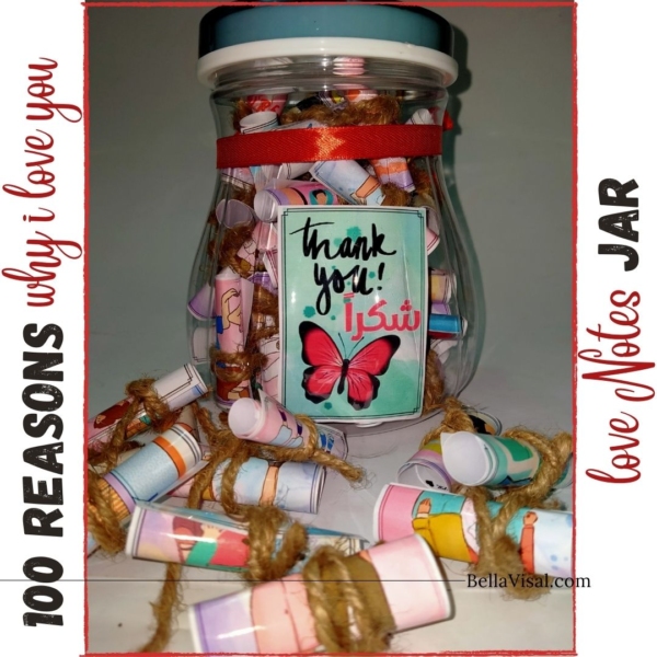 100 Reasons “Why I love you” Wish jar(ring cap) Gift - Image 3