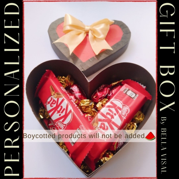 Black and Red Chocolate Gift Box(Heart shape)