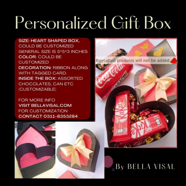 Black and Red Chocolate Gift Box(Heart shape) - Image 2