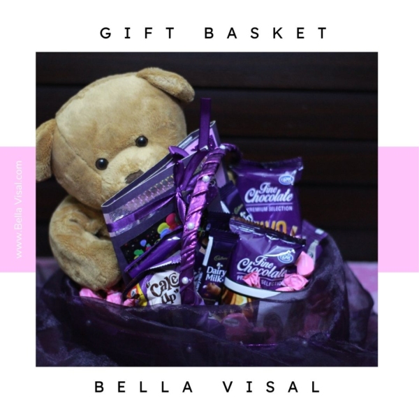 Teddy Purple Gift Basket