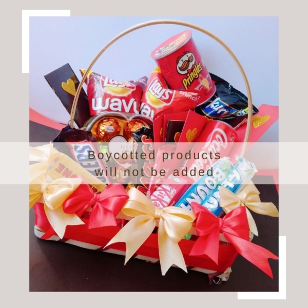 Red Square Chocolate and Snacks Basket