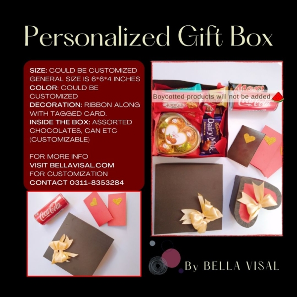 Black and Red Foil Chocolate Gift Box(Square shape) - Image 3