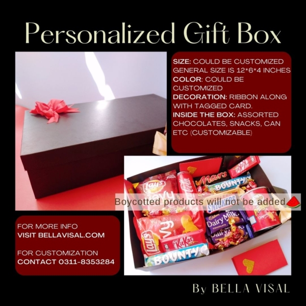 Black and Red Rectangle Chocolate Gift Box - Image 2