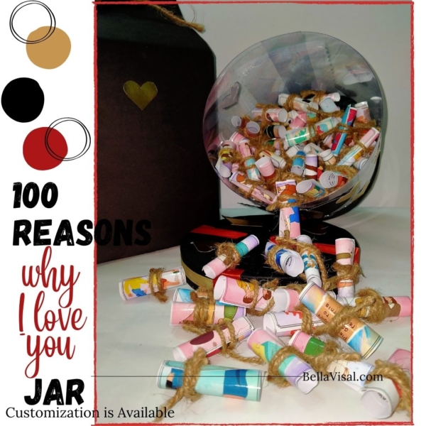 100 Reasons “Why I love you” Wish jar Gift - Image 2