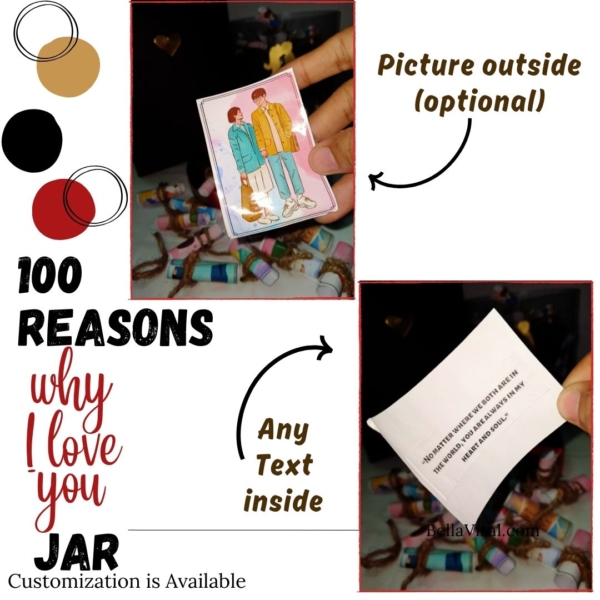 100 Reasons “Why I love you” Wish jar Gift - Image 3