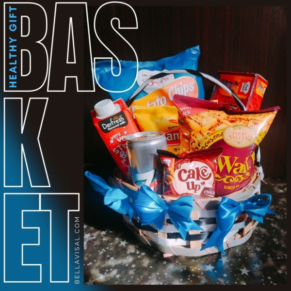 Blue Healthy Snacks Basket