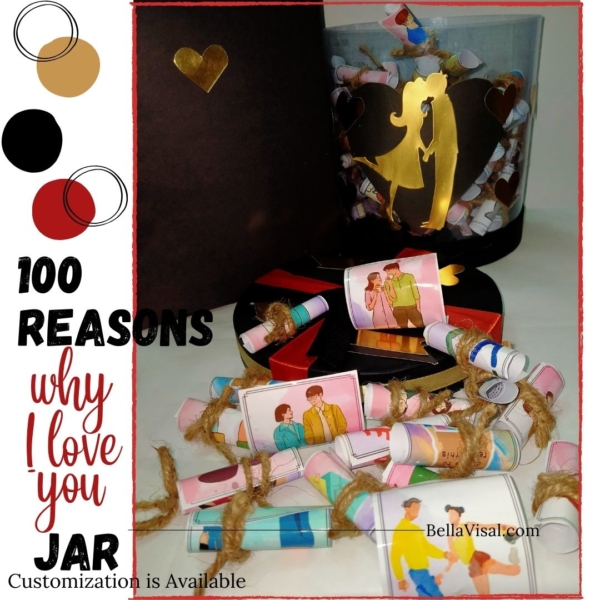 100 Reasons “Why I love you” Wish jar Gift - Image 5