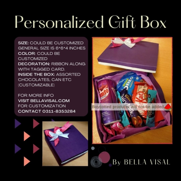 Purple square drink & Chocolate Gift Box - Image 3