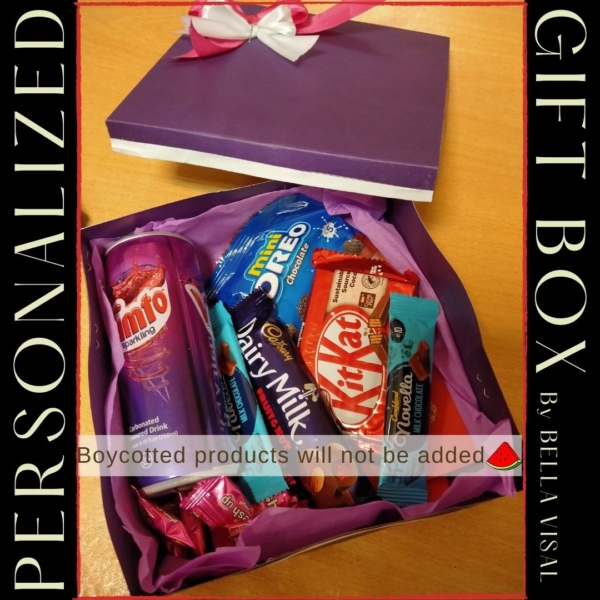 Purple square drink & Chocolate Gift Box