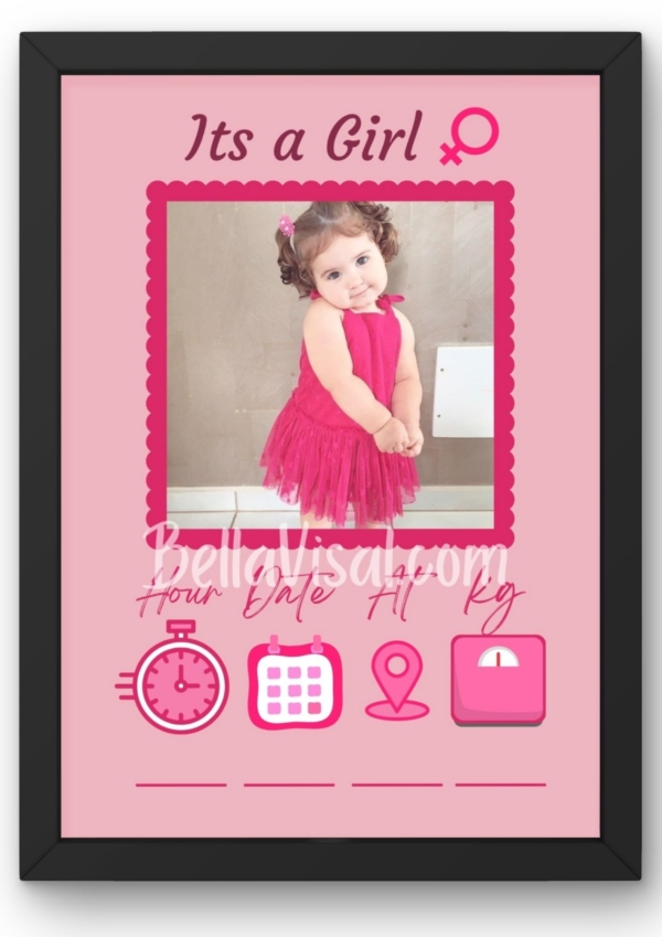 Its a Girl customized frame (Design#1)