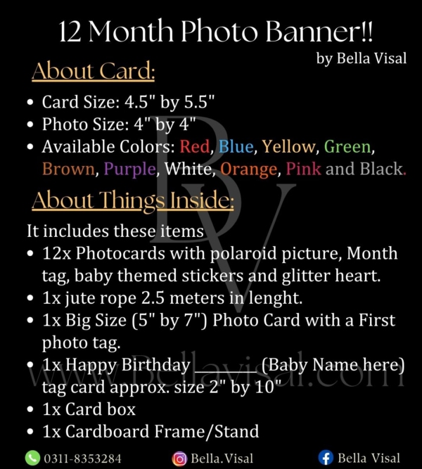 12 Month Photo Banner with stand - Image 7