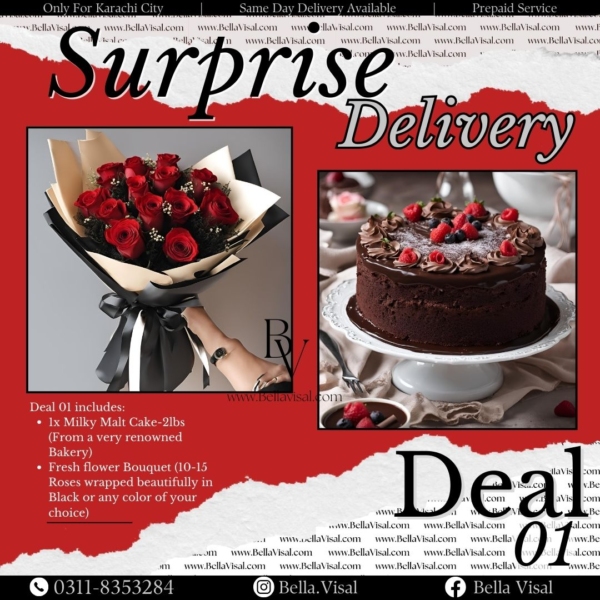 Surprise Delivery Deal 1 (Bouquet and Cake)