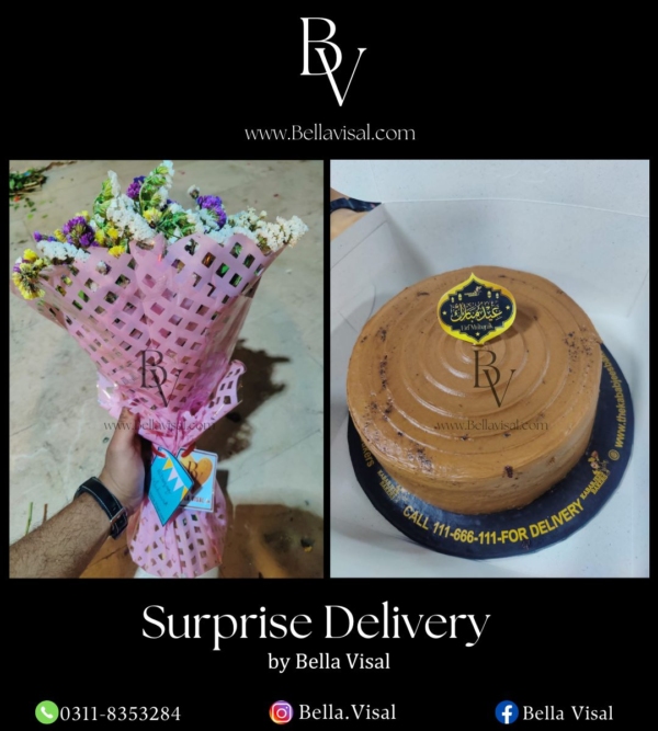 Aitekaf Surprise delivery (Bouquet and Cake)