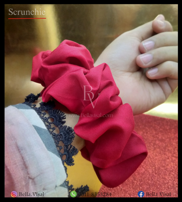 Scrunchie, hair care, hair tie, hair band, silk stuff, healthy hair, girly, a hand wrapped with scrunchie