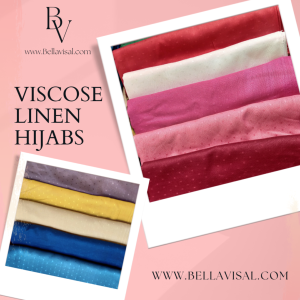 Viscose linen Hijab (Blue) - Image 2