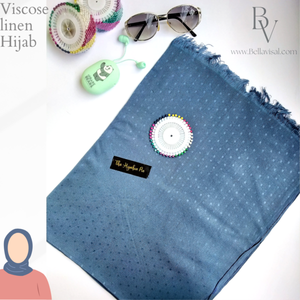 Viscose linen Hijab (Denim blue)