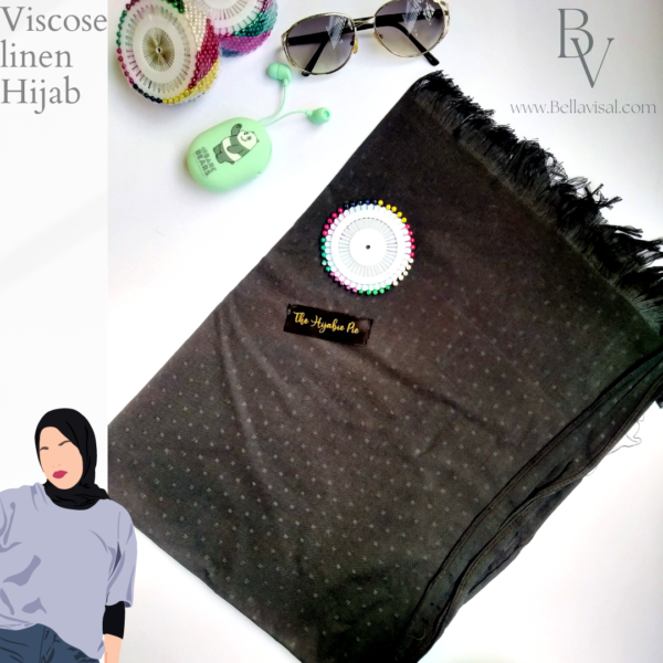 Viscose linen Hijab (Black)