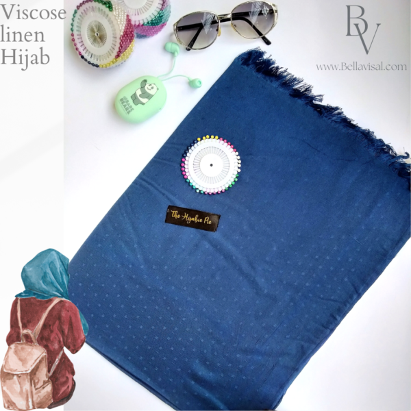 Viscose linen Hijab (Blue)