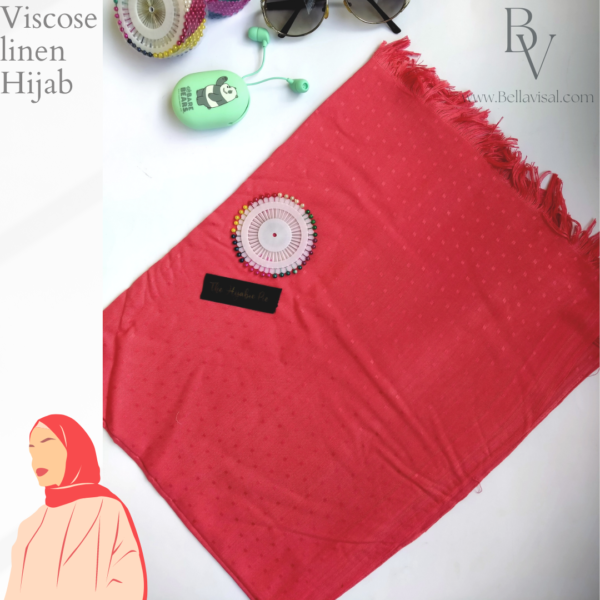 Viscose linen Hijab (Red)